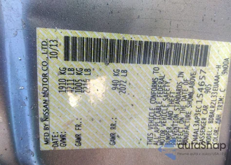 2014 Nissan Altima 2.5 S from USA, damaged, VIN 1N4AL3AP3EC154657